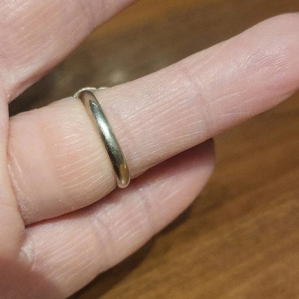 Vintage silver fashion ring with black stone | 5 1/2